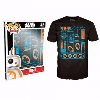 Novelty - Funko - T-Shirt - POP - Size Medium - Star Wars Episode 7 - BB-8 Blueprint