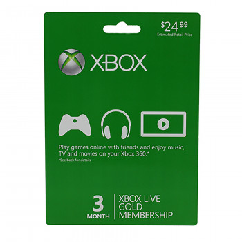 Xbox 360 - Xbox One - Subscription Card - Xbox Live - 3 Month Gold (Microsoft)